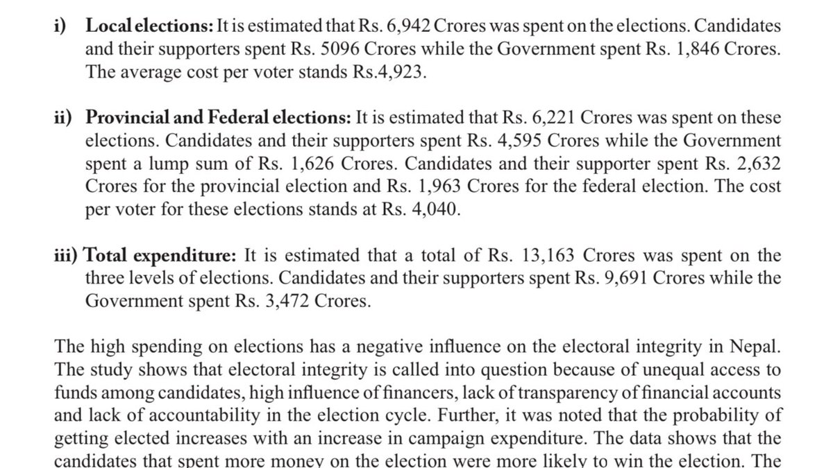 ShresthaSubina's tweet photo. A reminder to @PM_Nepal @kpsharmaoli . The 2017 federal and provincial election cost Ra 6221 crores, around 620 million USD ( source EOC- Nepal). How dare you put the nation in this position again when people are suffering so! https://t.co/z8nr5aEMMJ