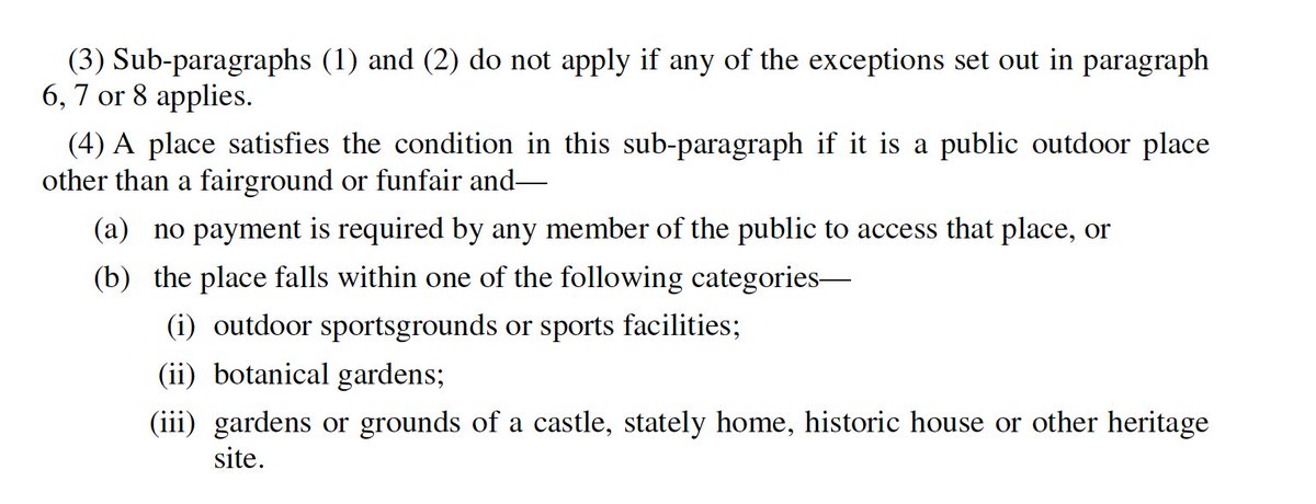2. Can't take part in an gathering of:- More than 1 person in a private dwelling (includes garden) or any indoor space- More than 2 people in a 'public outdoor place'- More than 1 person anywhere else outdoors [please stop using "2 or more" and "more than 2"! So confusing]