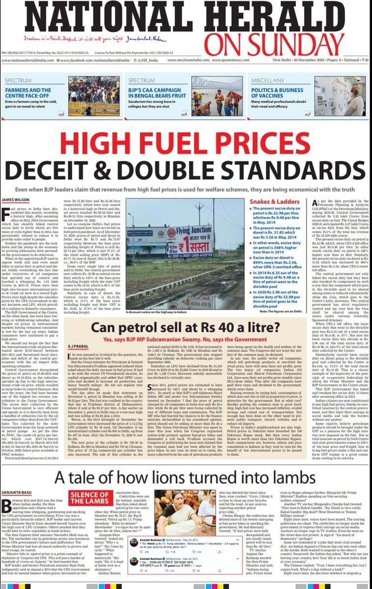 My article on  #GreatFuelLoot is the lead story of  @NH_India