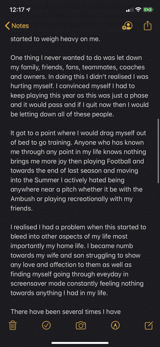 TheGoodLad77's tweet photo. 🚨 long post alert 🚨 I feel like I am in a place to finally break my silence and discuss my future as a professional soccer player. I really appreciate anyone who reads the full message. Remember it is ok to not be ok! #mentalhealth #MentalHealthMatters #MentalHealthAwareness https://t.co/tEeAVS4DdQ
