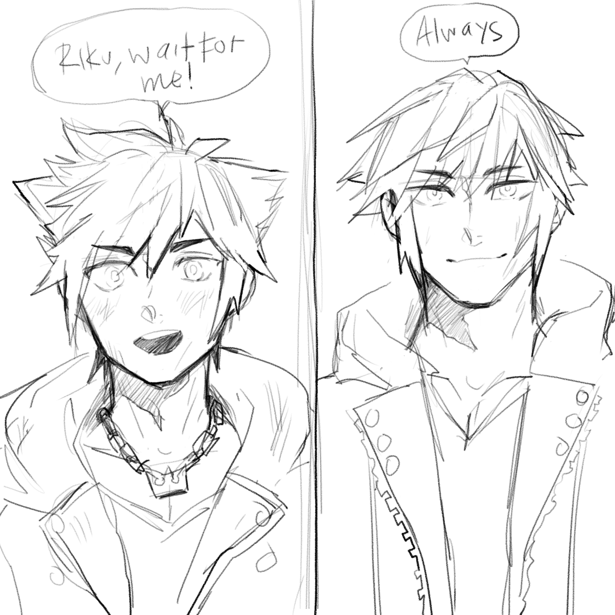 Me watching my friend played this game yesterday makes me want to draw them! ><
I really miss these two!
