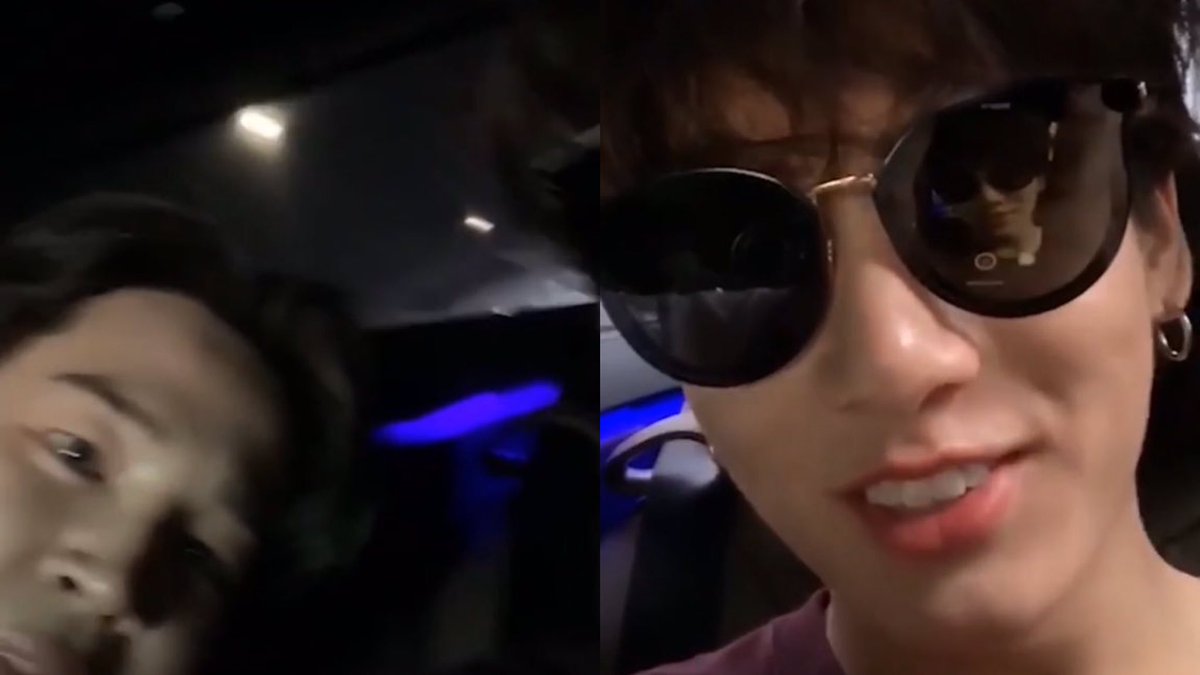 in the euphoria vid posted for jk during festa 2019, there’s a clip from when they were on their way back from the movie and jk tries to check a notification that popped up on jm’s phone  he’s also wearing jimin’s glasses. soon after, he posted his ironman tweet on bts_twt.