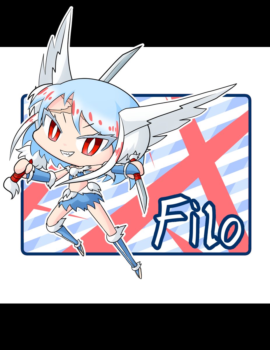 天色鮫 ちびフィロ 大きい耳が正方形内に収まりきらなかった うちの子 オリキャラ オリジナルキャラクター