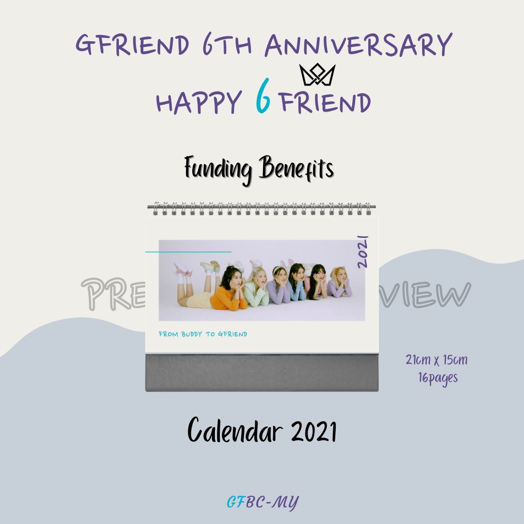 GFBCMY's tweet photo. [Preview] #GFRIEND 6th Anniversary 
by  GFBC-MY

Funding Benefits #1 - Calendar 2021

Registration 
🔗 https://t.co/tO0CqIdDFd
More details
🔗 https://t.co/vyZUe8uDsb

#GFRIEND #여자친구 #GFRIEND_6th_Anniversary @GFRDofficial https://t.co/OHVKtNxnht