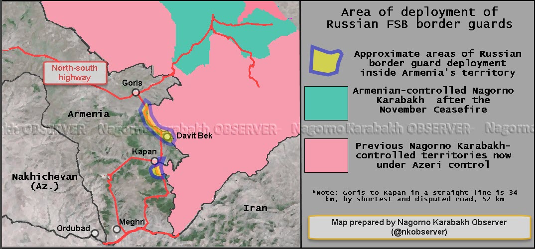  #Russia FSB head Bortnikov flies to  #Armenia, then  #Azerbaijan on 18 December (1, 2). Armenia signs agreement for further deployment of border guards along 21 km-long segment of Goris-Kapan road in southern Armenia where border is disputed with Azerbaijan. (3) #nagornokarabakh