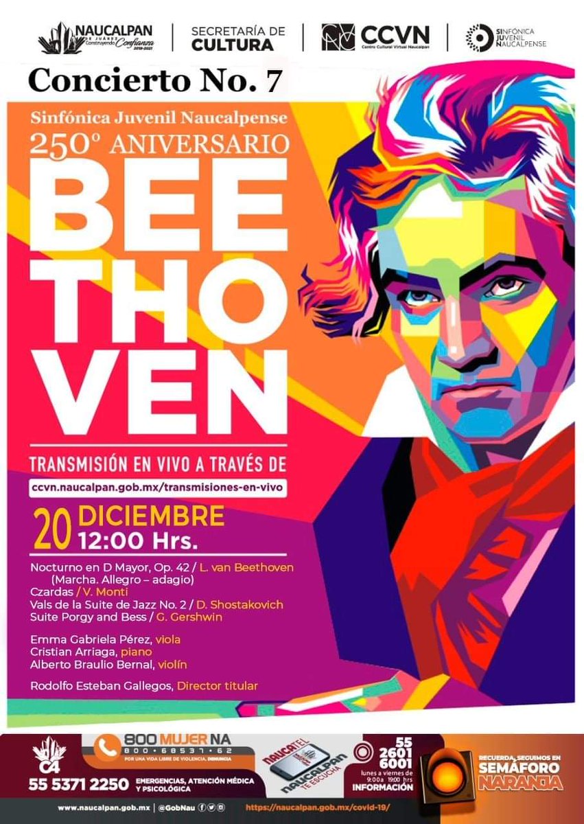 SIJUNauc's tweet photo. El Gobierno Municipal de #Naucalpan te invita nuevamente a disfrutar los conciertos virtuales de la #SIJUNaucalpan este 20 de diciembre a las 12:00 hrs.

No se les olvide, disfrutarlo a través del link del CCVN 👉 https://t.co/SQgv9ulnCu
#SeguridadCultural
#ConstruyendoConfianza https://t.co/pddtV62hCz