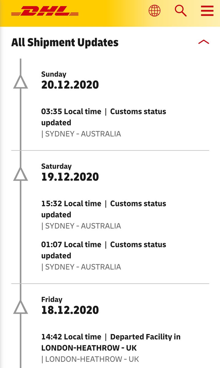 OhEmGee!! My #SassenachWhisky is almost here - it's at customs!! 
Literally 45mins away from my house but will still probably take a couple of days to get here 🤣🤣 sooo close!
<a href="/SamHeughan/">Sam Heughan</a> another bottle in 🇦🇺 
What can I say, I'm impatient. I couldn't wait!!