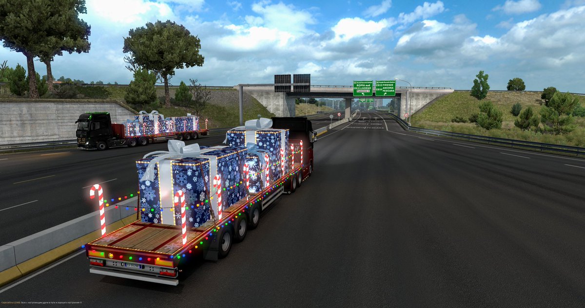 vtrucker_andre's tweet photo. Is always very nice meet on the road other members of @TruckersMP community engaged in #XmasWiseGiving🎁. Today I done my part, real life is calling me... Good event to everybody, enjoy yourself! See you this evening @SCSsoftware https://t.co/l29Ru9Nj9q