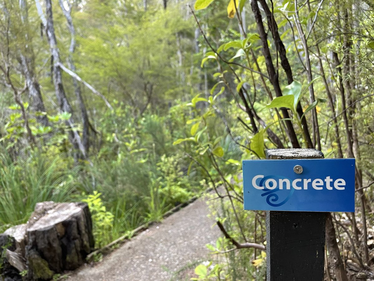The first stop, immediately upon entry: concrete.Technically, you already experienced this, as the walkway upon which you’ve walked to reach the barefoot experience is this material. &ndash; bei  Kimi Ora Spa Resort Kaiteriteri