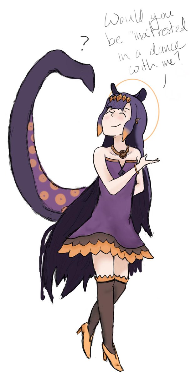 HoloFEST's tweet photo. "Would you be "ina"trested in a dance with me, oh Ancient Ones?" 
Tried my hand at coloring for once and did better than I thought but still stupid hard lol how do yall do it 
#inART https://t.co/0dSxB2y62b