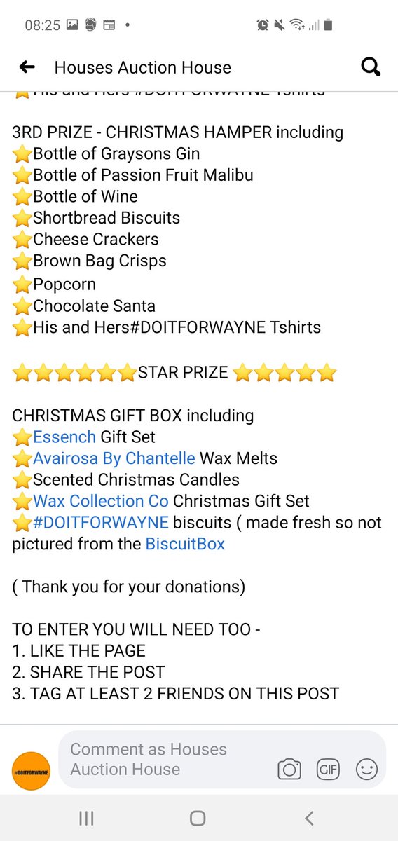 DoitforW's tweet photo. Breakdown of the prizes !! 

Winners to be announced Monday night so be quick to get liking and sharing the FB page, don't forget to tag your buddies....

#DoItForWayne https://t.co/QRYUGcLS4h