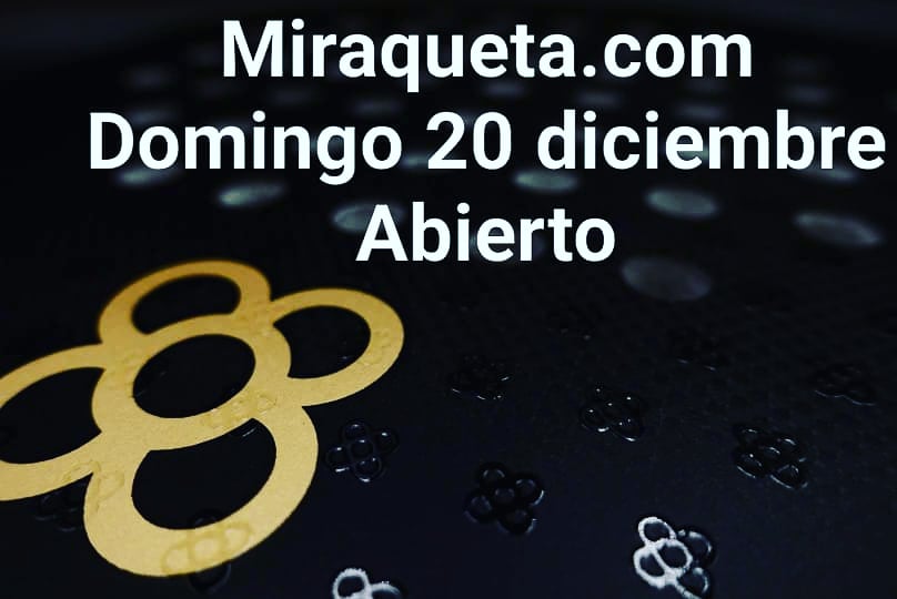 Abrimos domingo 20 de diciembre #tiendadepadel #miraqueta #padel  #pádel #worldpadeltour #padelbarcelona #padelenmovistar #palapadel #palas #palasdepadel