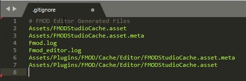 3. Also, when it comes to git, you can safely ignore the log and cache files that FMOD generates.