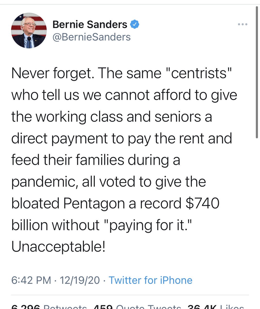 Couple things wrong w/ this tweet @SilentAmuse  @RealRichWilkins Foremost- it attack other Democrats for dealing w/ the reality. Not Republicans for creating obstruction. The reality is that out Military must be funded. There are 3 million serving here and overseas 2ndly