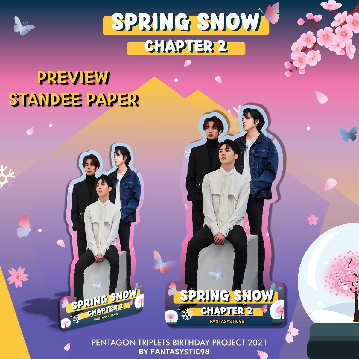 ✨ Standee Paper ✨

Here is the preview of our standee paper, don't forget get yours now before late Universe 💙

Click here for further information linktr.ee/Fantasystic98

#SpringSnowChapter2
#펜타곤 #유토 #키노 #우석 #PENTAGON <a href="/CUBE_PTG/">PENTAGON·펜타곤</a>