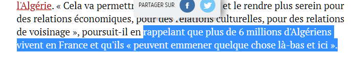 D'après le président algérien, ils sont 6 MILLIONS en France. Evidemment, dans la négociation, on tiendra compte d'un millénaire de piraterie barbaresque sur nos côtes.Qu'est-ce que vous croyez, vous pensez qu'on va se laisser dépouiller sans rien dire ?  https://www.lepoint.fr/monde/colonisation-l-algerie-attend-des-excuses-de-la-france-05-07-2020-2383051_24.php