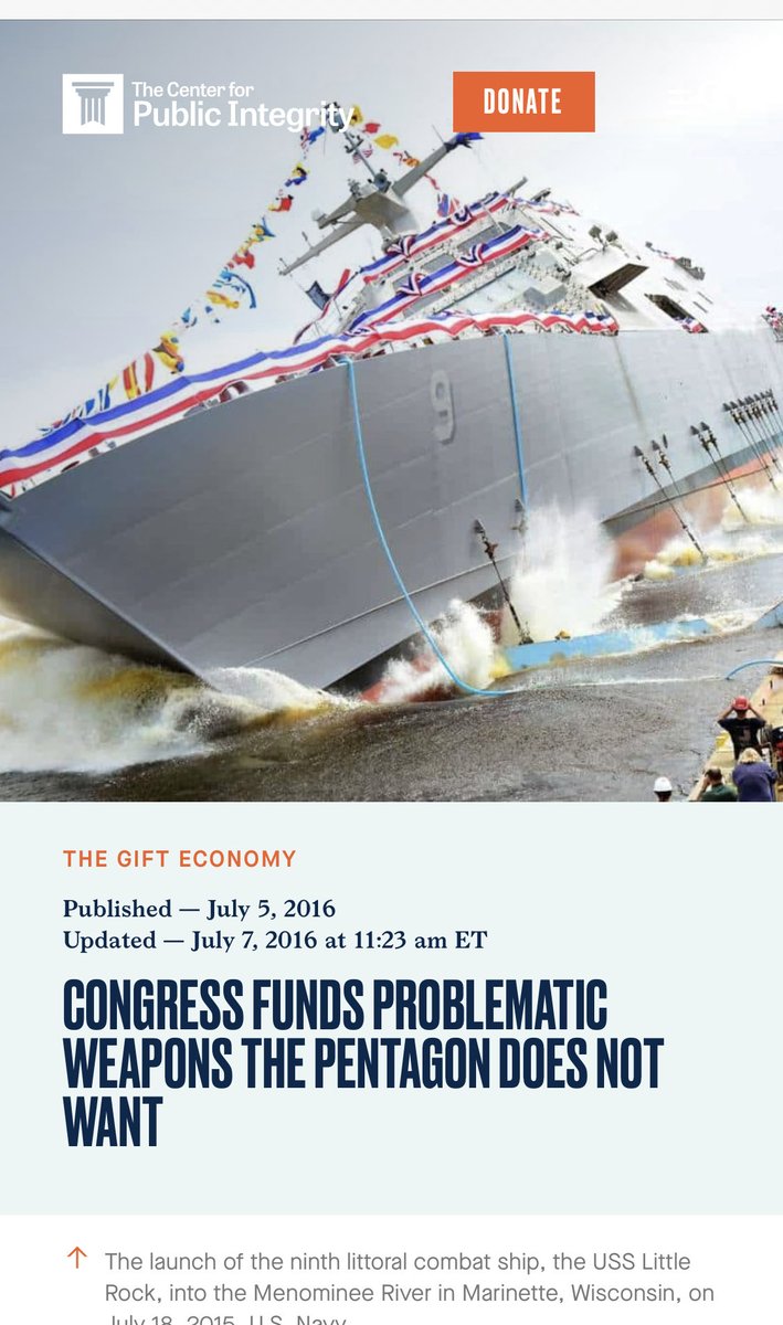 Secondly, Sanders has frequently bloated the military budget with wasteful weapons programs we don’t need - in order to benefit the economy of 624,000 ppl of VermontHe has been tucking this into their budget over the Pentagon objections for years. This has a cost to taxpayers