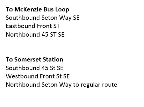 calgarytransit's tweet photo. #CTRiders DETOUR #Route406 Stop# 2465, 2466, 2457, 2456, 2467, 2468, 2461, 2462, 2455 ,2459 &amp; 2463 are temporarily closed due to CPS closure @ Seton Dr x Main St SE. https://t.co/3ygHxsNUhH