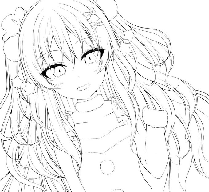 髪の毛気合い入れすぎた(手描いてないのはつっこまないで) 