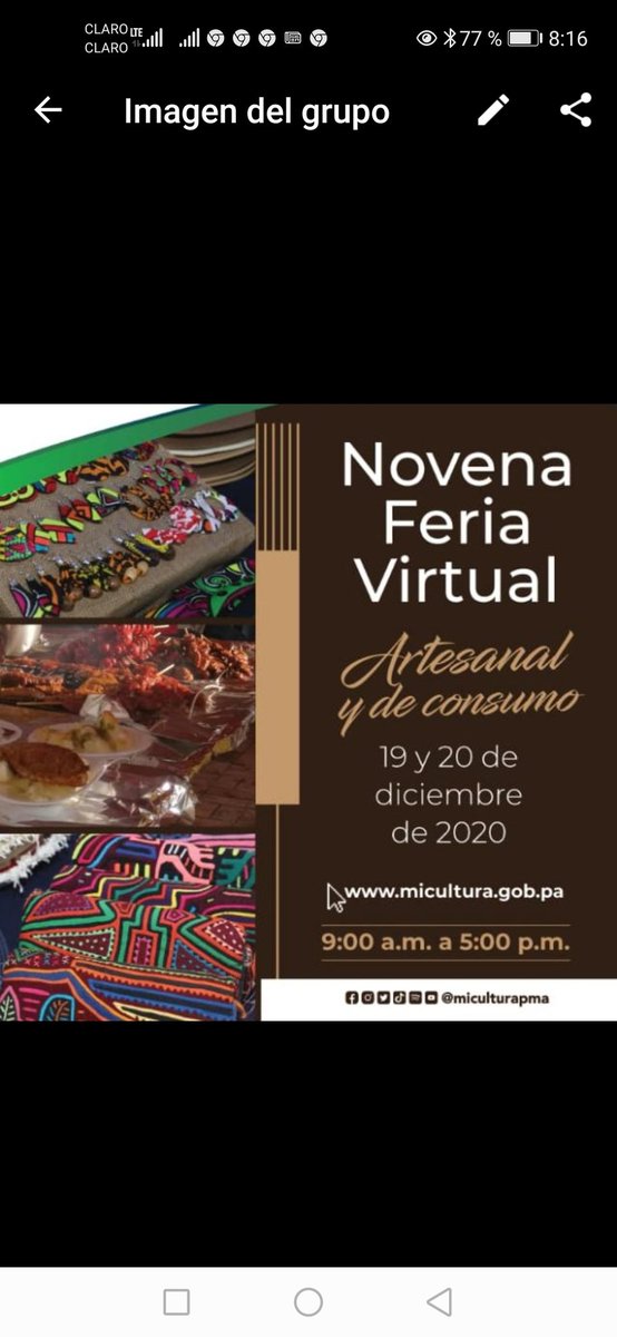 LyndaLuna06's tweet photo. Atención, si hoy van a comprar regalos cómprenlo en linea en la Feria Artesanal en Linea @MiCulturaPma #ArtesanosenLinea #RegalosconAmor #MiCulturaPanama favor rt @limyueng @AlvaroAlvaradoC @JCTapiaLMB @BettinaRomina @DavisZone @EddyVasquezWao reinvencion en tiempos de #Covid_19 https://t.co/ci1Opw7W7s