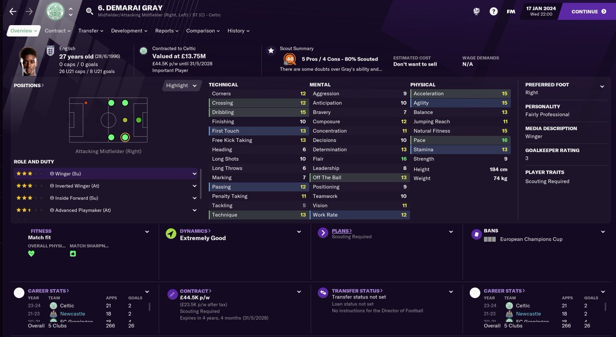 TRANSFERS OUT - SUMMER 23/24He is joined by more high-profile departures including:Jamal Lewis (DL) £23m to EvertonDemarai Grey (AML) £10.5m to CelticRyan Fraser (AMR) £7.5m to KrasnodarGuga (DR) £33m to Juventus #NUFC  #FM21  