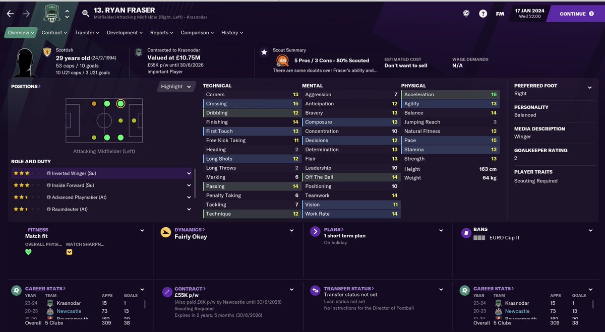 TRANSFERS OUT - SUMMER 23/24He is joined by more high-profile departures including:Jamal Lewis (DL) £23m to EvertonDemarai Grey (AML) £10.5m to CelticRyan Fraser (AMR) £7.5m to KrasnodarGuga (DR) £33m to Juventus #NUFC  #FM21  
