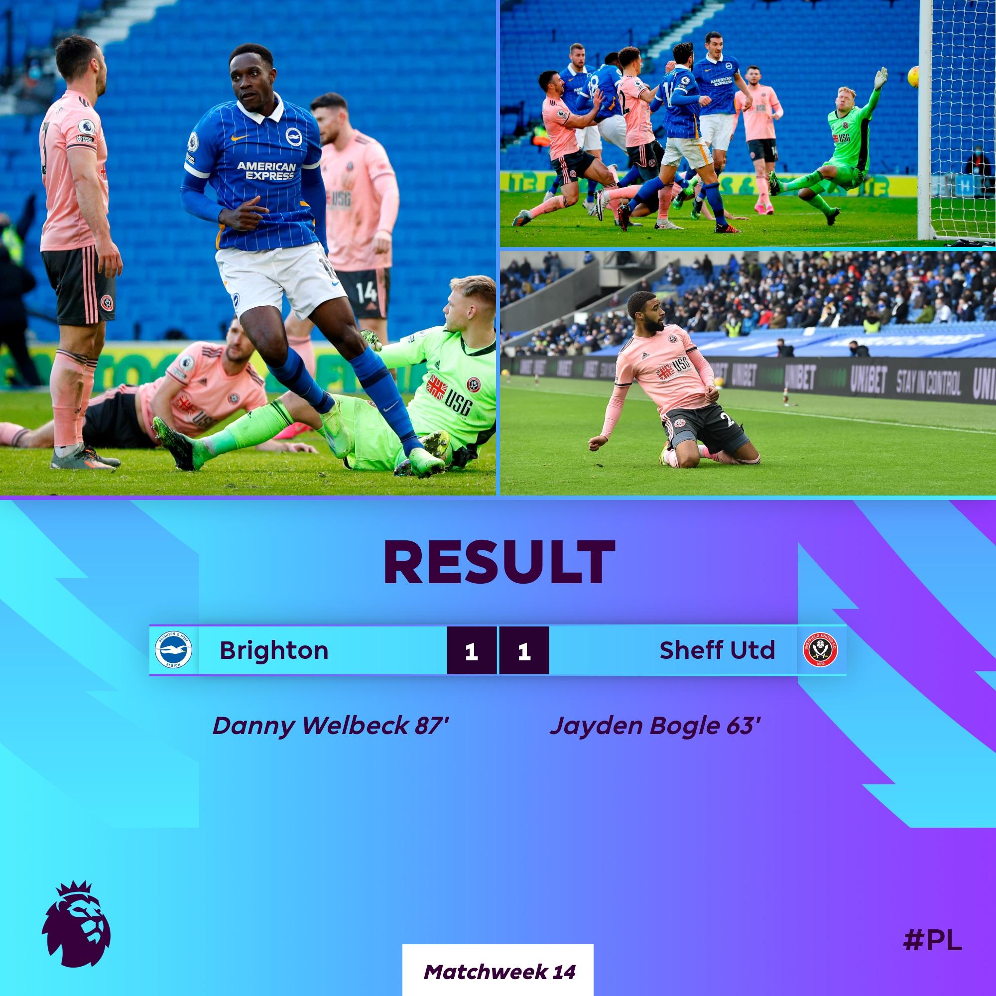 Premier League On Twitter Brighton Fight Back To Claim A Point Against 10 Man Sheff Utd In A Thrilling Encounter On The South Coast Bhashu