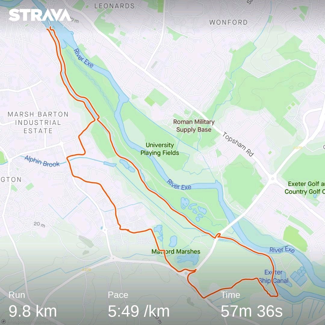 ExeterHalf's tweet image. A solid  and steady almost 10k run &amp;amp; it didn't rain! Getting in some Km's so after the New Year I can push up the distance comfortably. 25 Km's ran last week . @PeterFerlie @ExeterCCT
strava.app.link/Tccn7fv7mcb