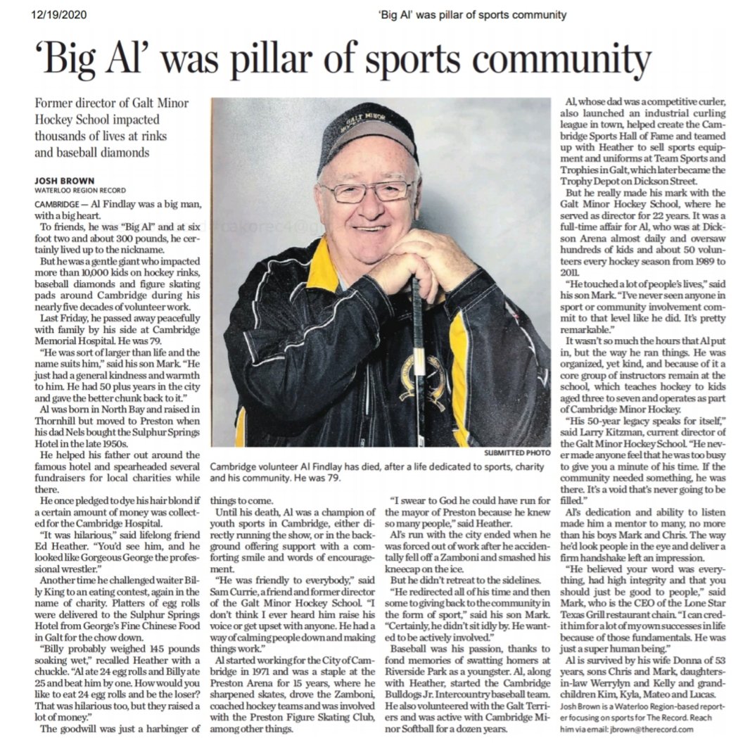 GMHS1967's tweet photo. @BrownRecord thank you! It was an honour and a pleasure to be included in your article about this great man in Al Findlay! They don't make them like him anymore! Link to article https://t.co/lvQTliAnxB https://t.co/foeEpr5pv8