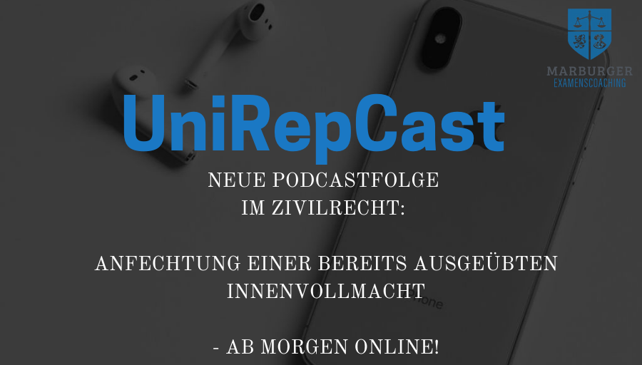 unirep_marburg's tweet photo. Liebe Studierende,
auch morgen gibt es wieder eine neue Folge unseres #UniRepCasts.
Thema: Anfechtung einer bereits ausgeübten Innenvollmacht
Und auch in den Winterferien können Sie sich jeden Montag über eine neue Podcastfolge freuen.
Wir wünschen Ihnen schöne Weihnachten! https://t.co/X1JpOGdCVa