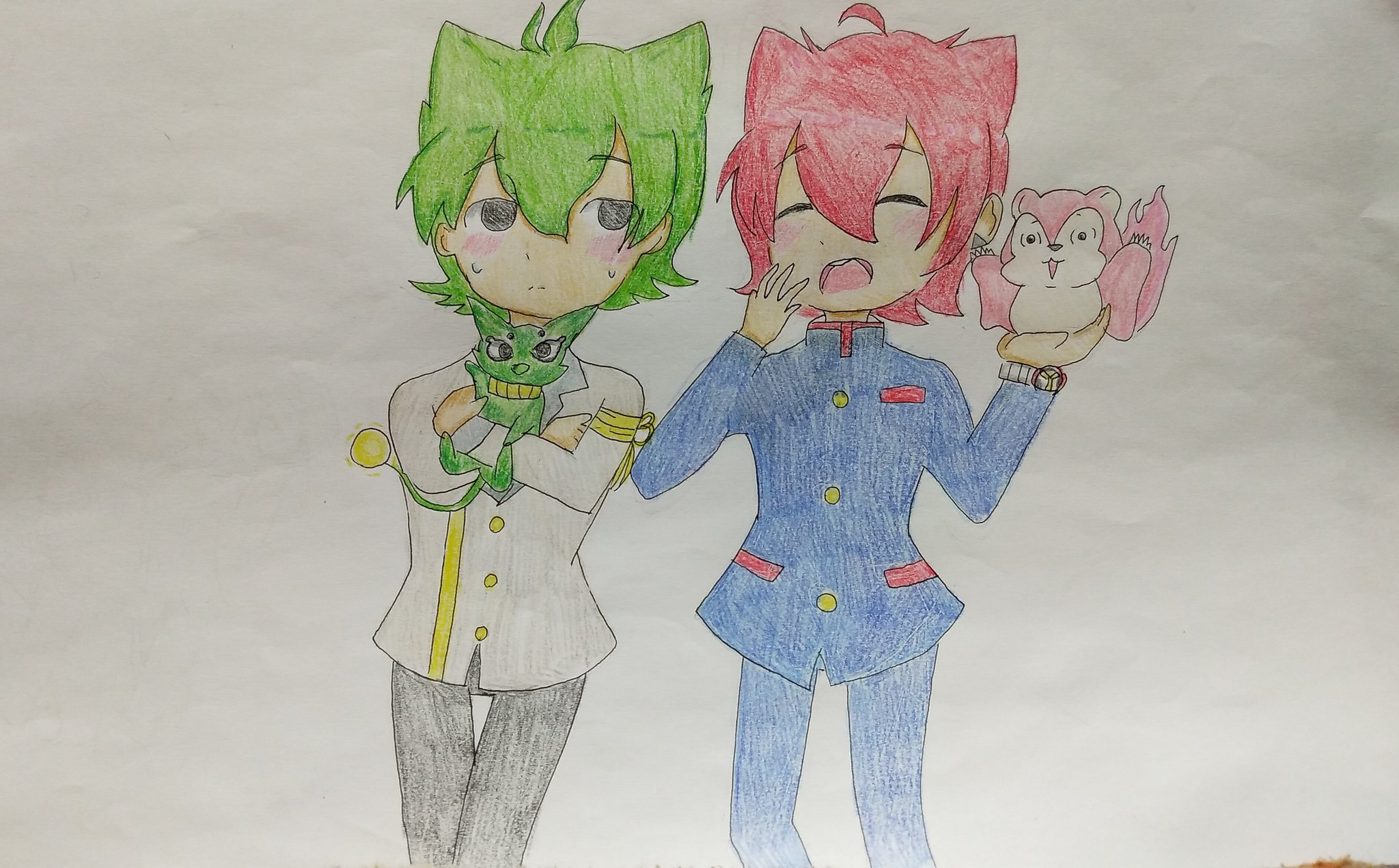 結び En Twitter 今日のイラストやっとライム描けた 妖怪学園ｙ ジンペイ ライム T Co T5r0zkgmhx Twitter