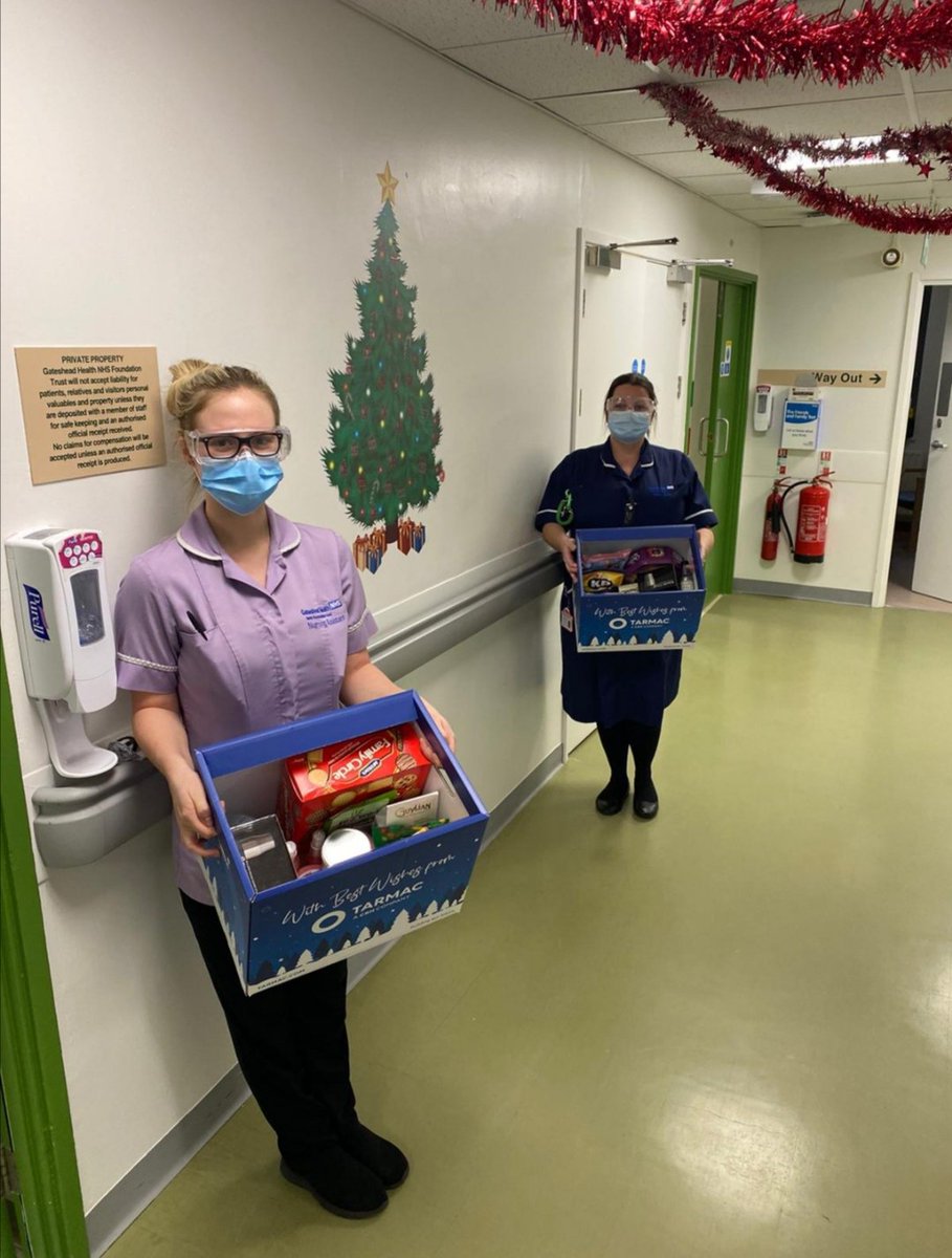 A lovely donation to ward 12 from <a href="/TarmacLtd/">Tarmac</a>. It is very much appreciated that all our hard work has been recognised throughout this year. My staff and patients are grateful for such a kind gesture @janiemthomp @YvonneOrmston @hilarylloyd13 @QEGateshead
