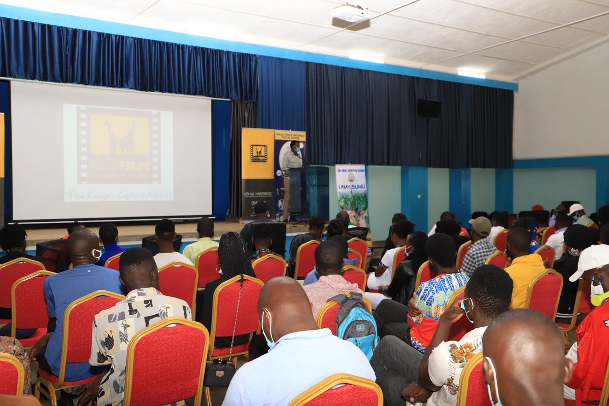 kenyafilmcomm's tweet photo. Making his remarks, Dr. Gerald Ondiek has expressed gratitude for the training platform the Commission has provided for the youth. He also pointed out that the trainees are now capable of producing authentic films that can be screened on our Television sets. https://t.co/MLHvZMUxyJ
