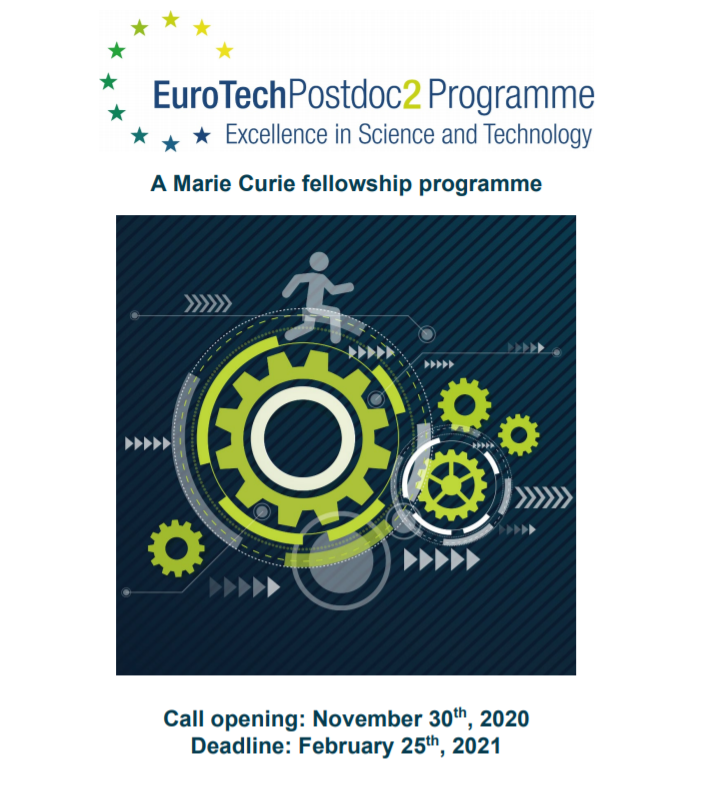 euatweets's tweet photo. .@EuroTechUA offers 7⃣0⃣ @MSCActions fellowships to experienced high-potential #researchers as part of the #EuroTechPostdoc2 programme ➡️ https://t.co/QLllV3v7eY
The first call awarding the first 35 fellowships for a 24-month period, with a deadline on 25 February 2021. https://t.co/jUSqriQxpc
