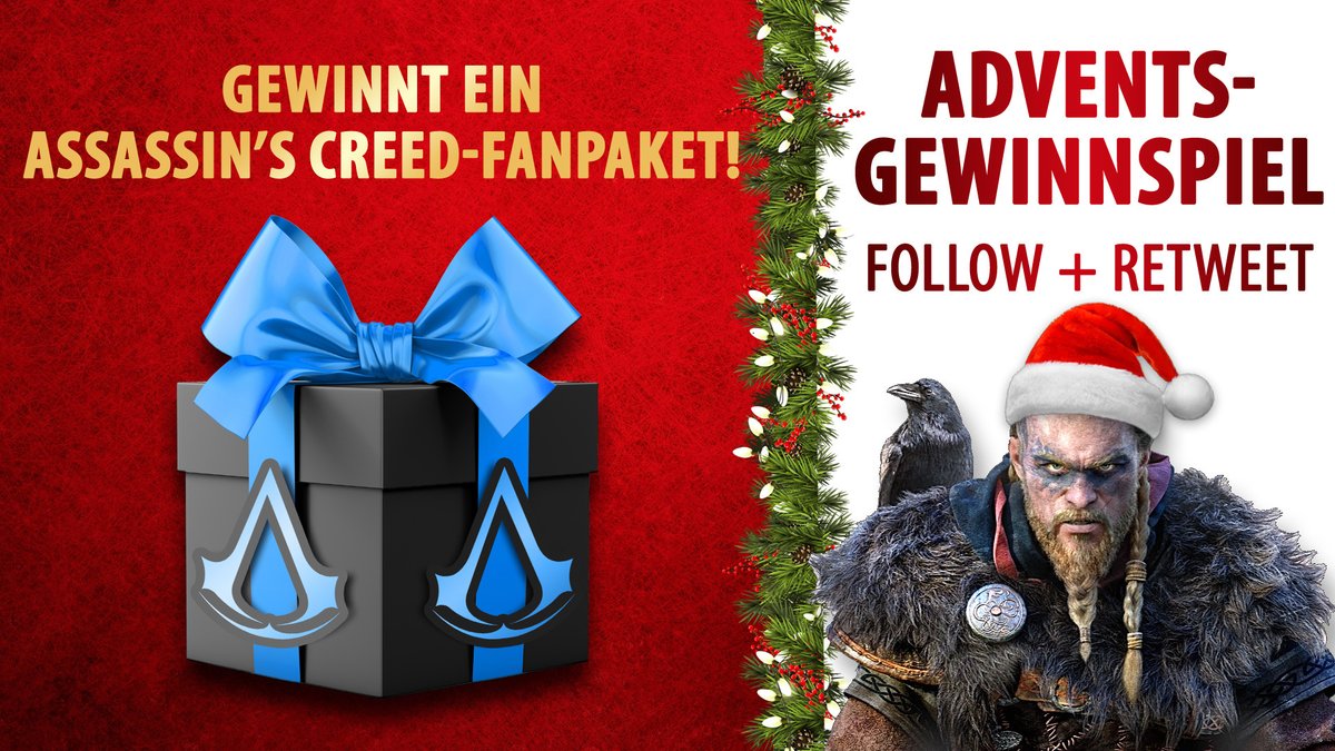 UbisoftDE's tweet image. Gewinnt ein Fan-Paket zu Assassin's Creed!
Zum Mitmachen einfach bis zum 26.12. @UbisoftDE folgen und diesen Post retweeten.
 
Das Gewinnspiel findet auch auf Facebook, Instagram und TikTok statt. Unter allen Teilnehmern wird ein Gewinner ausgelost.