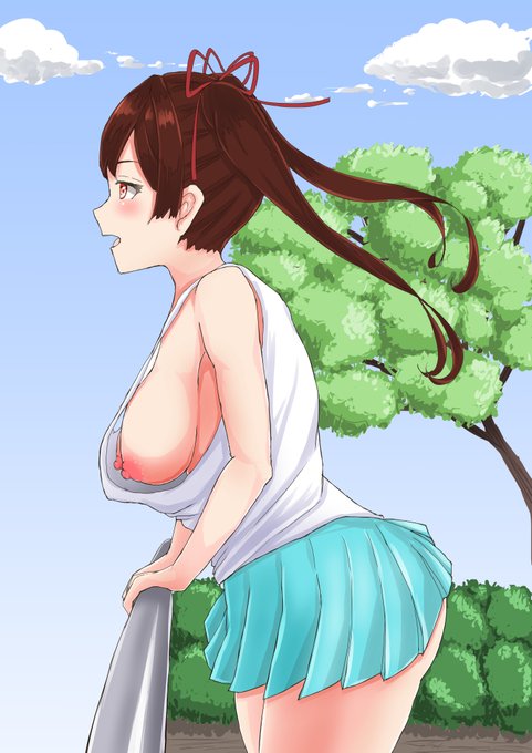 胸チラの女の子描いてみました～
後からも見てみたい… 