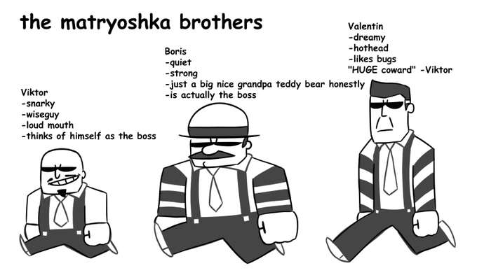 made some russian mobster brothers :] 