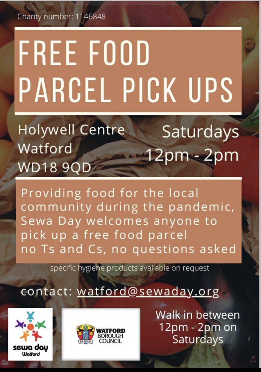 slkemp60's tweet photo. @TVNaga01 We @sewaday Watford can provide food parcels as well as some festive goodies,  and small gifts for children. We have increased our drop-ins to Tuesdays and Thursdays as well as Saturdays 12.00 - 14.00. We are happy to help. https://t.co/mkkROjHRUA
