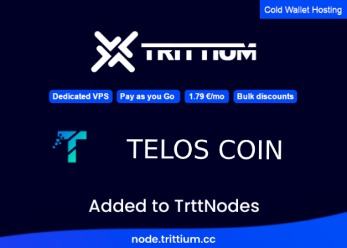 Now you can deploy again a #Teloscoin cold #masternode at the #trttNodes platform for only  1.79 Euro per month.
Welcome back to the <a href="/teloscoin/">Bitcoin Subsidium (XBTX)</a> community members.
$trtt #trittium  $Telos
node.trittium.cc