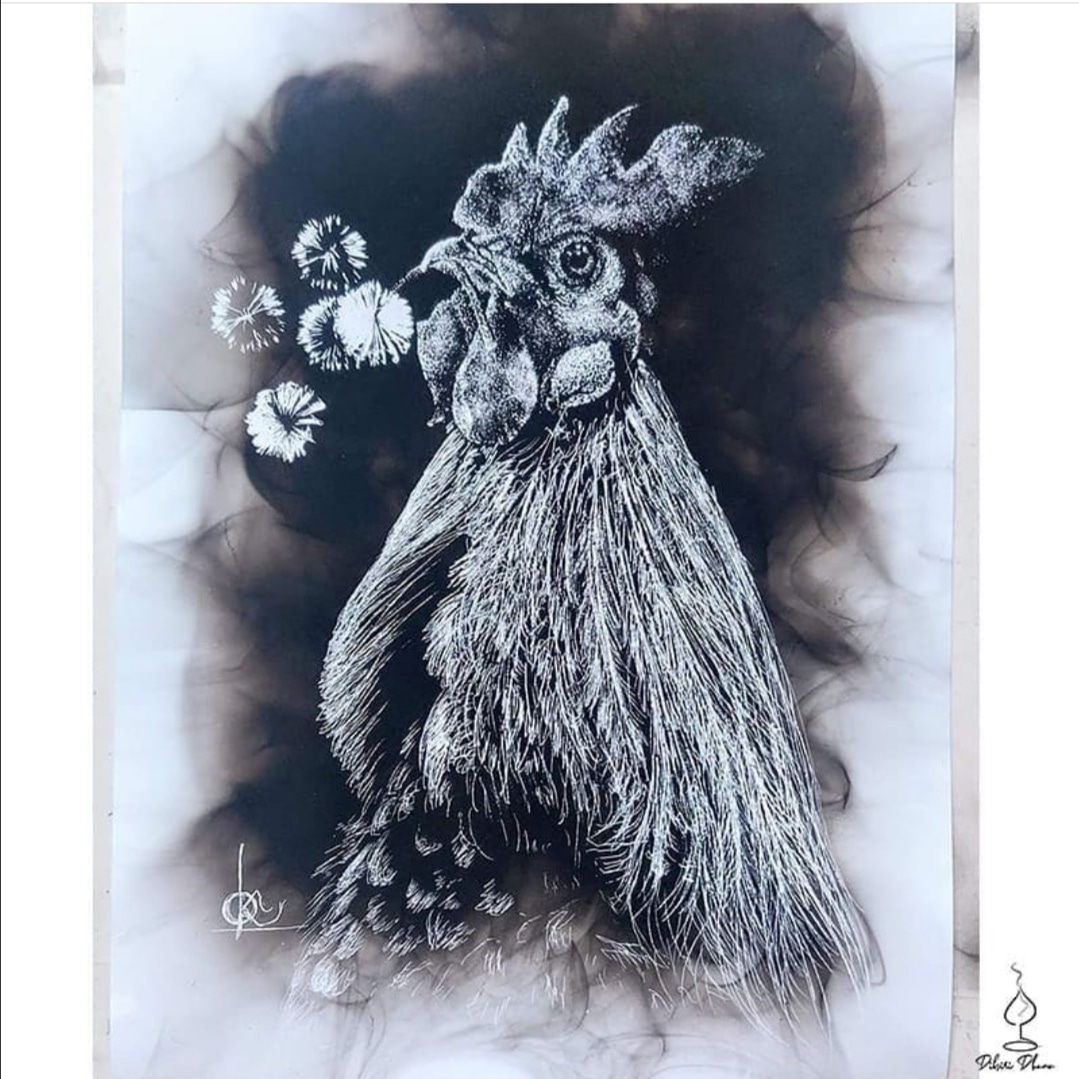 The early village cock Hath twice done salutation to the morn.

#smokeart by the #artist @deepak.biswal.3192 

#artworld #artlife #art #artist #artist_features #artistoninstagram #artistsupport #artlove #smokeartculture #smokeartwork #ballpenartwork