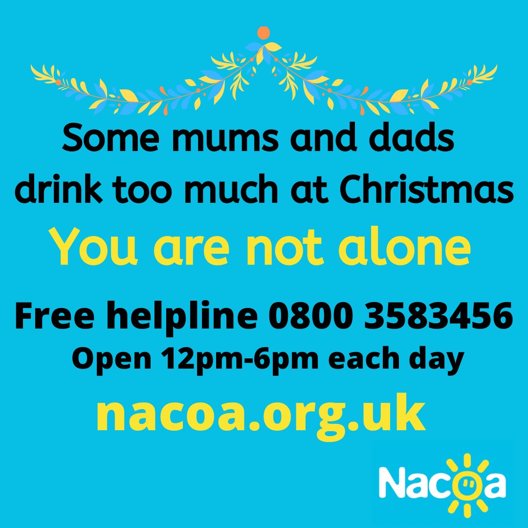 NacoaUK's tweet photo. Please share....

As schools have closed please help us reach children &amp; adults struggling this Christmas with a parent who is drinking too much

Let’s help ensure no children feel alone, they can call the helpline, send a message, or read others stories, Ceri 💙 #Christmas2020 https://t.co/krvGtTjoS8