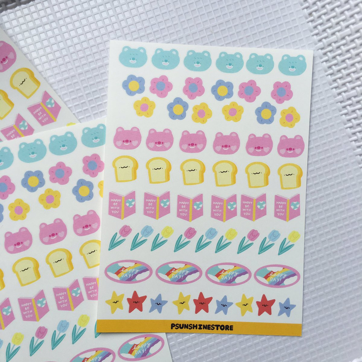 PsunshineStore's tweet photo. ⚡️สติกเกอร์พร้อมส่งลายน่ารักกกกก เนื้อด้านมีขอบขาวค่ะ 
***มีทั้งหมด 4 ลายนะคะ***
🌿size a6/waterproof/ไดคัท/ไม่ทนต่อการสัมผัสด้วยมือบ่อยๆ
🌿40฿/ea.(3 แผ่น 100฿)
📮reg30฿/ems50฿
📲สั่งซื้อทางdm/Line:@wyc3073q
#sticker #เครื่องเขียน #รีวิวเครื่องเขียน #ของตกแต่งห้องนอน #dek64 https://t.co/oyZP3Gmsrm