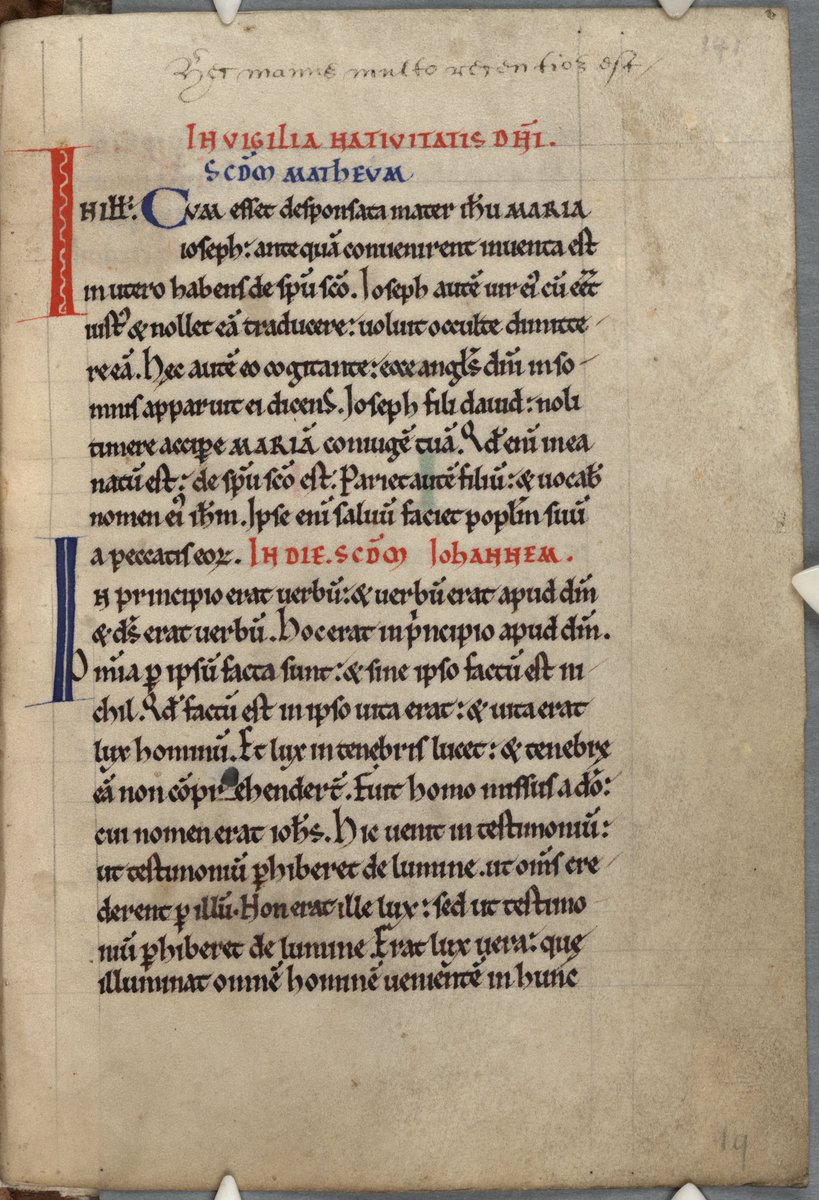 ParkerLibCCCC's tweet photo. #ParkerAdvent2020 Day 20: Entry for #Nativity opening the liturgical Gospels in this extraordinary little late 10thC psalter; once owned by St Thomas Becket &amp; St Aelphage before him (#CCCC411) Incredible!
#Advent #AdventCalendar #MedievalTwitter #Becket #OldEnglish #MarvellousMSS https://t.co/qAnpDu2dBU
