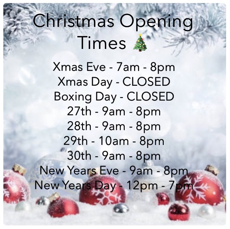 bbstretford's tweet photo. ❄️🎄Christmas Opening Times 🎄❄️ https://t.co/EQb4lPScOs