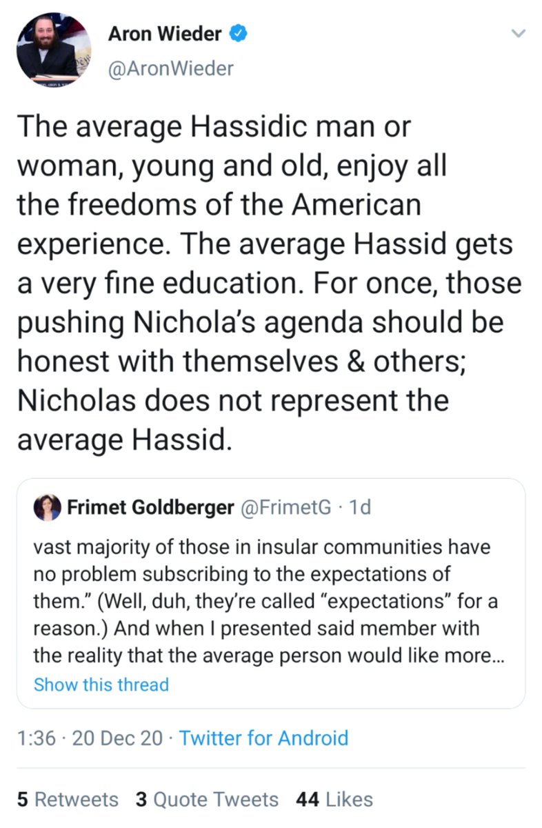 AiryManning's tweet photo. People fighting against #EducationalNeglect are called outsiders and now are even being smeared as antisemites. #hareidi #chareidi #ClosedLoop https://t.co/fRYMktiiOR