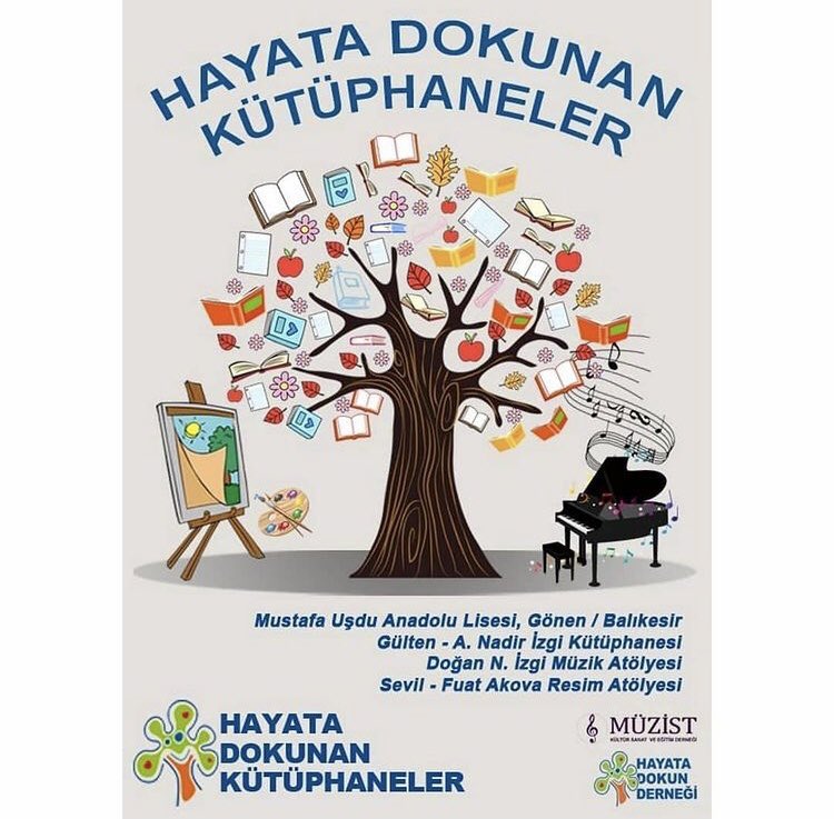 yagmurkasifoglu's tweet photo. 11 Ocak 2021'de Balıkesir - Gönen Mustafa Uşdu Anadolu Lisesi'nde Hayata Dokunan Kütüphaneler, Müzik ile Ses Ver Müzik Atölyesi ve Hayata Sanatla Dokunan bir Resim Atölyesi açıyoruz. https://t.co/ZRYhL5Nc2H