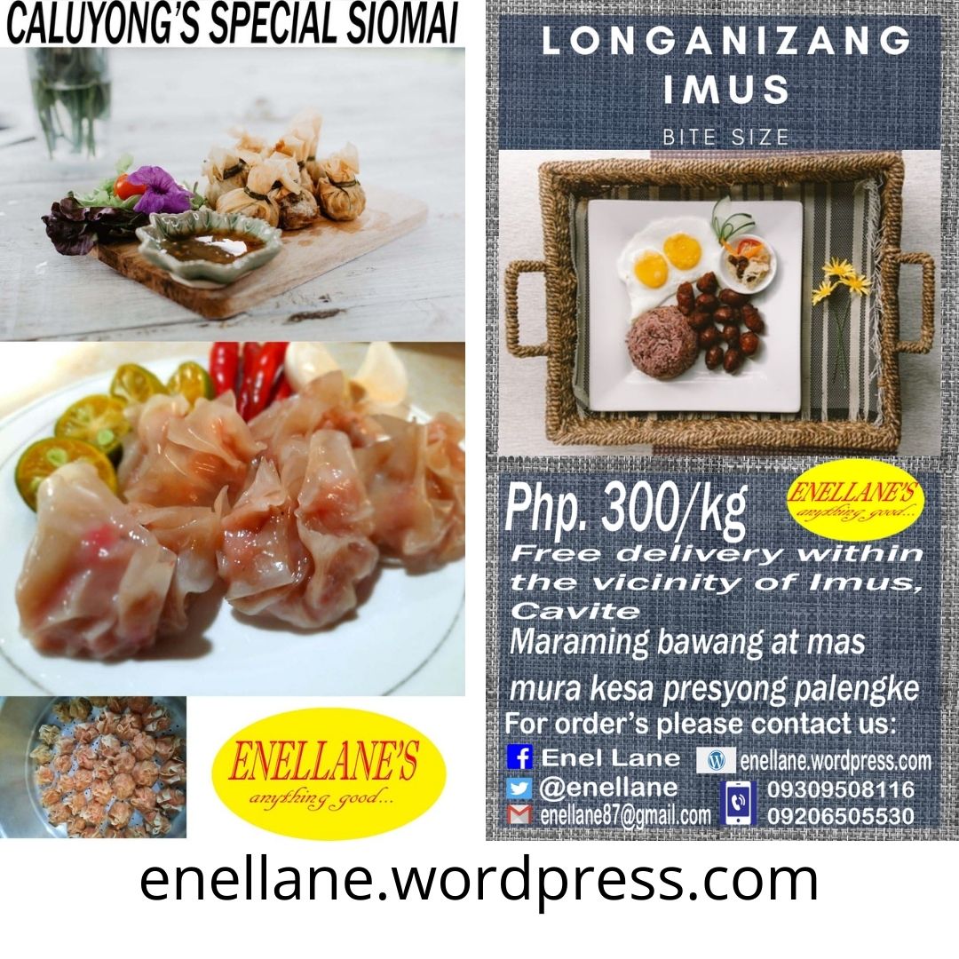 enellane.wordpress.com
#filipinodish#food#foodbusiness#siomaidumplings#dumplings#panlasangpinoy#timplangpinoy#imus#cavitefood#foodie#foodadventure#bacoor#fooddelivery#malagasang#dishes#philippinedish#enellane#pagkaingpinoy#pinoyfood#madetoorder#homemade#lutongpinoy