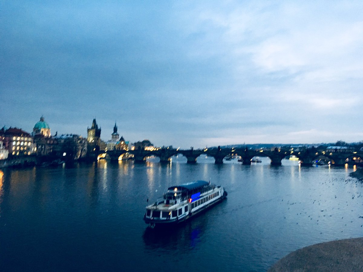 abbyrestall's tweet photo. @brassoteach This is the Vlatava River that runs through Prague. It is the longest river within the Czech Republic and there are many bridges that cross it. https://t.co/mZTxcV3wbT