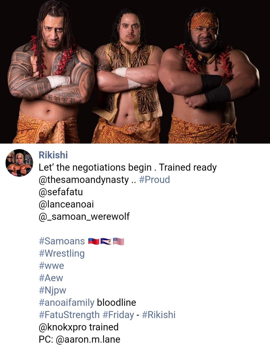 armaanyounis's tweet photo. This is what's missing in @AEW
#SamoanPower in #AEW
Come on @TonyKhan make it happen 🙏🏼
The Mean Team @RealSefaFatu @SAMOANWEREWOLF @lanceanoai @TheREALRIKISHI
#AEWDynamite #AEWDark #Samoans #Rikishi https://t.co/DCvTnm3Oz7
