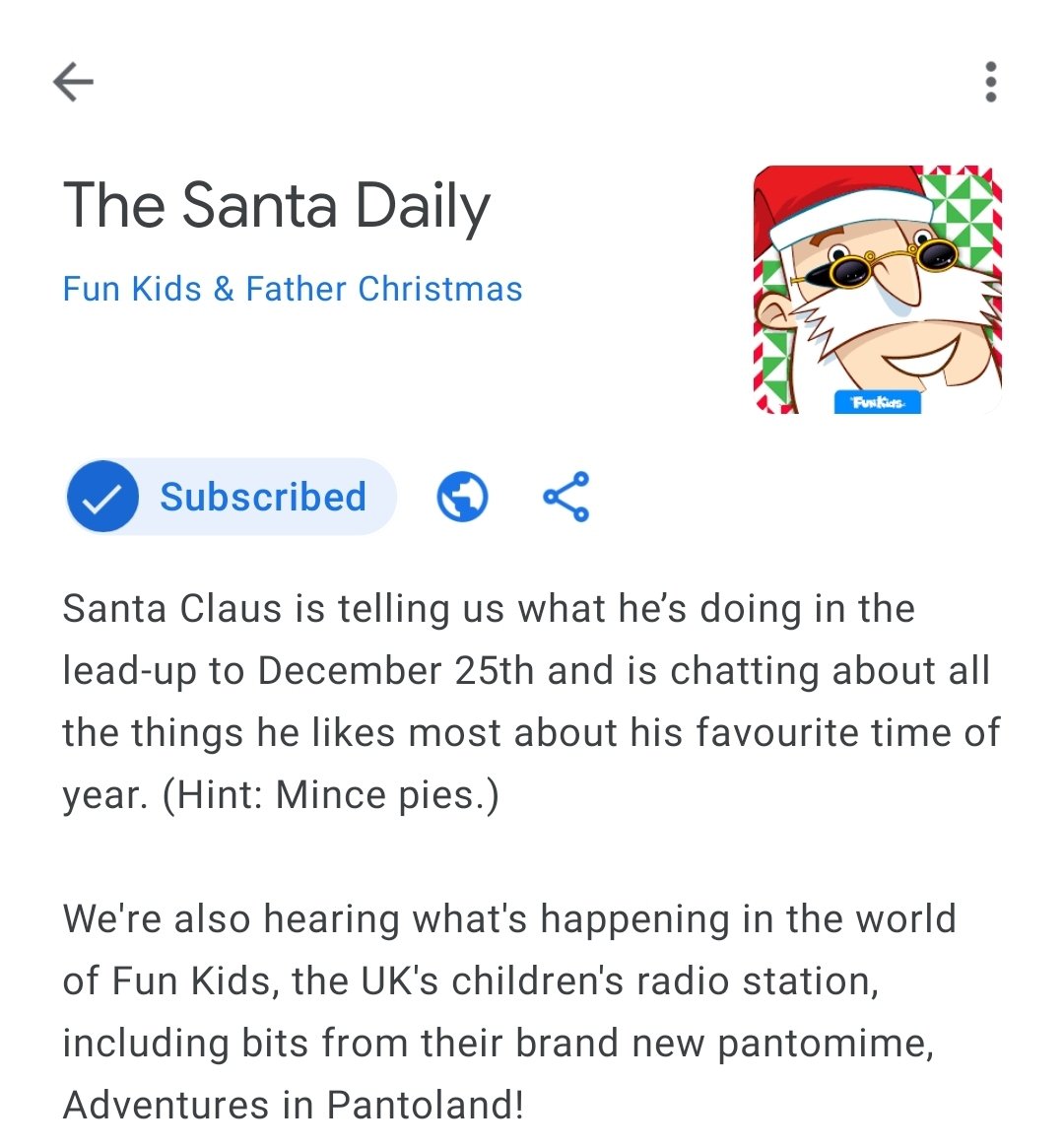 TsuiAllen's tweet photo. Really enjoying binge listening to @funkids #TheSantaDaily podcast. Great advice about this year's deliveries. ❤ what you said Santa about not making any promises so no promises will ever be broken. Hopefully see you Friday and stay safe. https://t.co/gOtFjwRICX